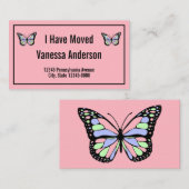 Ik heb een roze vlinder gemaakt die aankondigingen (Voorkant / Achterkant)