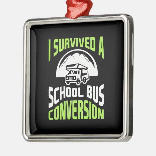Ik heb een schoolbusconversie overleefd metalen ornament (Links)