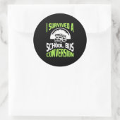 Ik heb een schoolbusconversie overleefd ronde sticker (Tas)