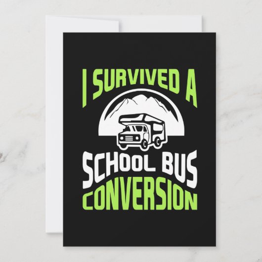 Ik heb een schoolbusconversie overleefd save the date (Voorkant)
