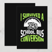 Ik heb een schoolbusconversie overleefd save the date (Voorkant / Achterkant)