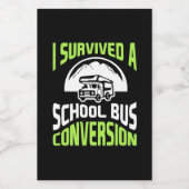 Ik heb een schoolbusconversie overleefd voedselcontainer etiket (Enkel label)