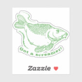 Ik heb een Screamer Funny Carp Gevist Quote Sticker (Vel)
