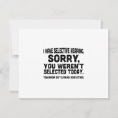 Ik heb een selectieve hoorzitting, helaas was je n RSVP kaartje (Achterkant)