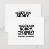 Ik heb een selectieve hoorzitting, helaas was je n RSVP kaartje (Voorkant / Achterkant)