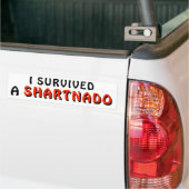 Ik heb een Shartnado overleefd! Rood Bumpersticker (Op Truck)