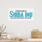 Ik heb een Shiba Inu gered (Vrouw Dog) Poster (Keuken)