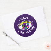 Ik heb een slechtziend gezichtsstoornis met blauw ronde sticker (Envelop)