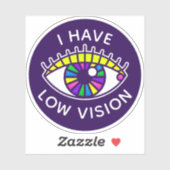 Ik heb een slechtziend gezichtsstoornis met blauw sticker (Vel)