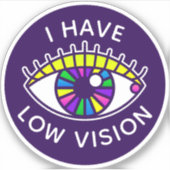 Ik heb een slechtziend gezichtsstoornis met blauw sticker (Voorkant)