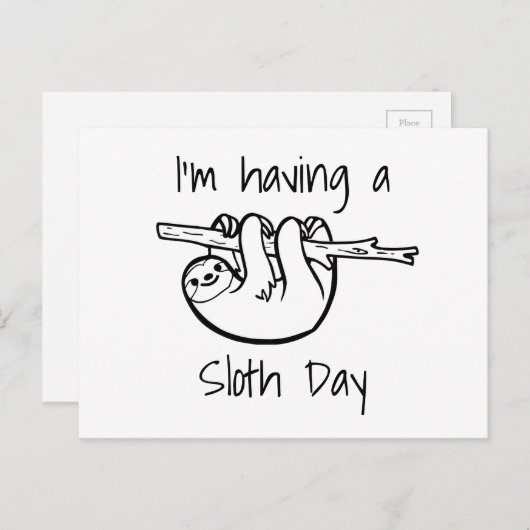 Ik heb een Sloth Day Briefkaart (Voorkant / Achterkant)