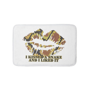 Ik heb een Snake Brown en Gold Print gekust Badmat