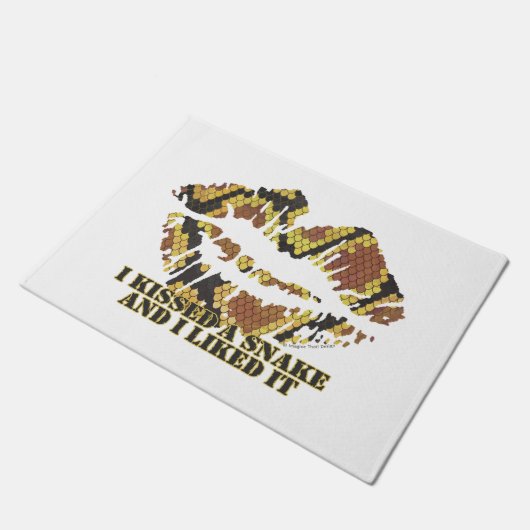 Ik heb een Snake Brown en Gold Print gekust Deurmat (Schuin)