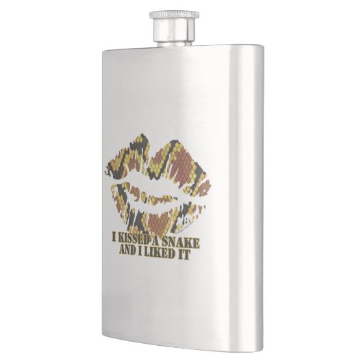 Ik heb een Snake Brown en Gold Print gekust Heupfles (Links)