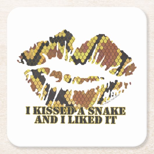 Ik heb een Snake Brown en Gold Print gekust Kartonnen Onderzetters (Voorkant)