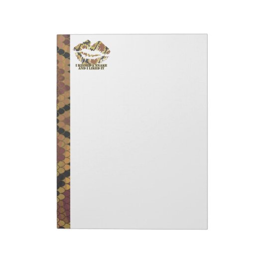 Ik heb een Snake Brown en Gold Print gekust Notitieblok (Linkerzijde)