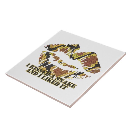 Ik heb een Snake Brown en Gold Print gekust Tegeltje (Zijkant)