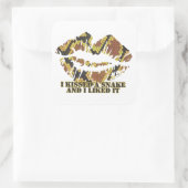 Ik heb een Snake Brown en Gold Print gekust Vierkante Sticker (Tas)