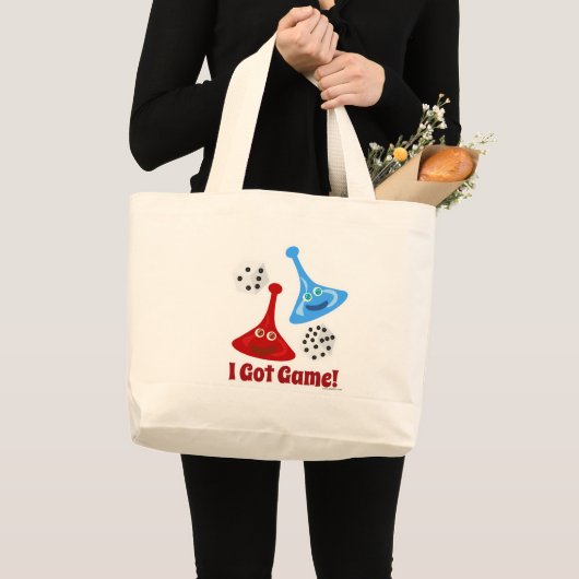 Ik heb een spel grote tote bag (Voorkant (product))