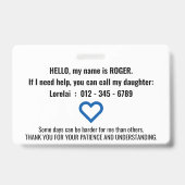 Ik heb een spraakbubbel met dementie badge (Achterkant)