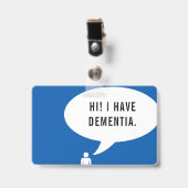 Ik heb een spraakbubbel met dementie badge (Voorzijde met clip)
