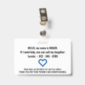 Ik heb een spraakbubbel met dementie badge (Achterkant met clip)