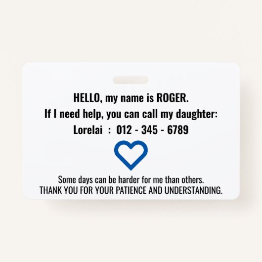 Ik heb een spraakbubbel met dementie badge (Achterkant)