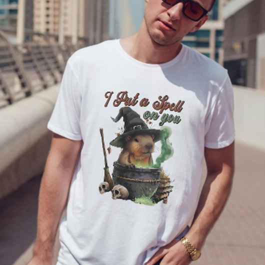 Ik heb een spreuk op Capybara Halloween Funny T-Sh T-shirt