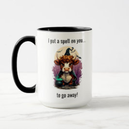 Ik heb een spreuk op je chagrijnige Highland Koe h Mok