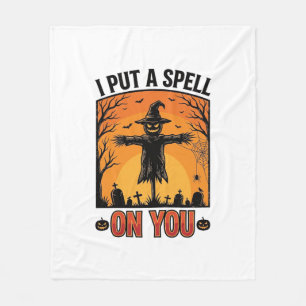 Ik heb een spreuk op jou Halloween-vogelverschrikk Fleece Deken