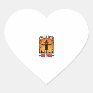 Ik heb een spreuk op jou Halloween-vogelverschrikk Hart Sticker