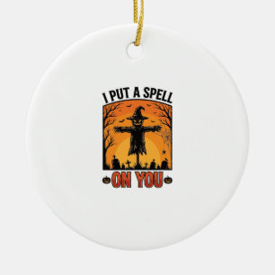 Ik Heb een Spreuk over Jou Halloween Vogelverschri Keramisch Ornament
