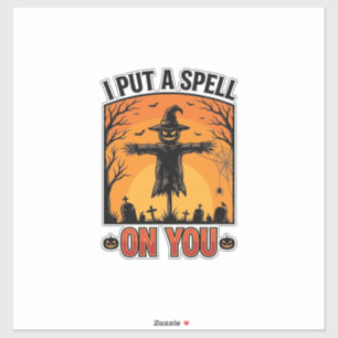 Ik Heb een Spreuk over Jou Halloween Vogelverschri Sticker
