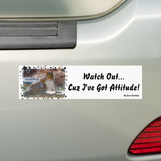 Ik heb een stand. eekhoorn bumpersticker (Op auto)