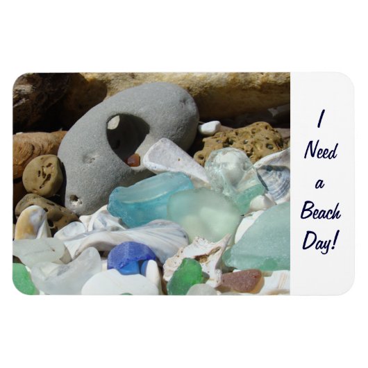 Ik heb een stranddag nodig! magneten kustzeeglas F (Horizontaal)