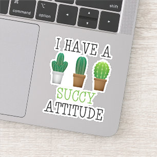 Ik heb een Succes gevoel voor Succulente Cactus Fu Sticker