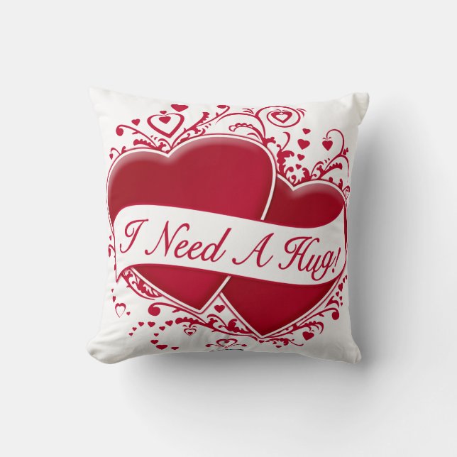 Ik heb een sukkel nodig. Rode harten Kussen (Voorkant)
