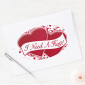 Ik heb een sukkel nodig. Rode harten Ovale Sticker (Envelop)