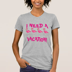 Ik heb een T-shirt met een Vacation Pink Flamingo 