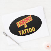 IK HEB EEN TATTOO OVERLEVEN OVALE STICKER (Envelop)