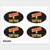 IK HEB EEN TATTOO OVERLEVEN OVALE STICKER (Vel)