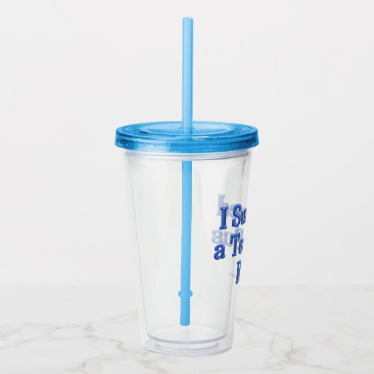 Ik heb een Tour Bus Ride blauwe acryl tuimelaar ov Acryl Drinkbeker (Rechts)