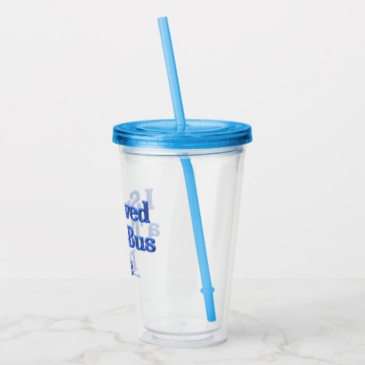 Ik heb een Tour Bus Ride blauwe acryl tuimelaar ov Acryl Drinkbeker (Links)
