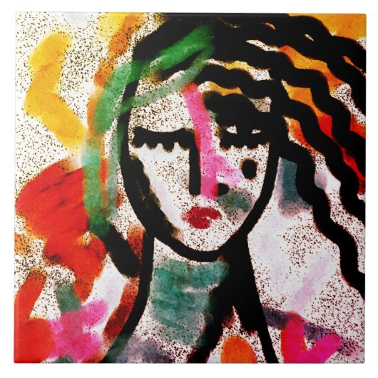 Ik heb een Vaca Originele Abstracte Kunst nodig Tegeltje (Voorkant)