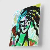 Ik heb een Vaca Originele Abstracte Kunst nodig Vierkante Klok (Hoek)