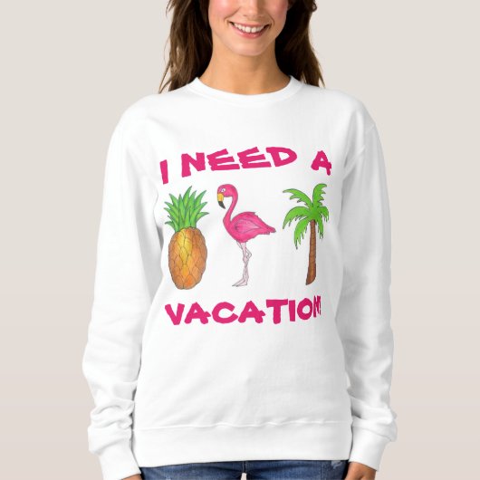 Ik heb een Vacation Flamingo Pineapple Palm Boom n Trui (Voorkant)