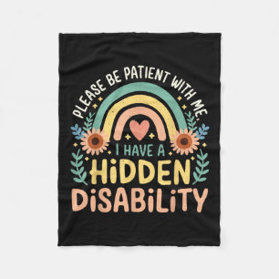 Ik heb een verborgen handicap Medisch bewustzijn Z Fleece Deken
