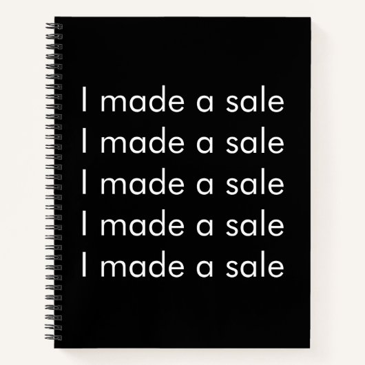 Ik heb een verkoop gedaan notitieboek (Voorkant)