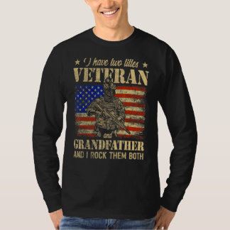 Ik heb een veteraan en opa Amerikaanse vlaggenvade T-shirt