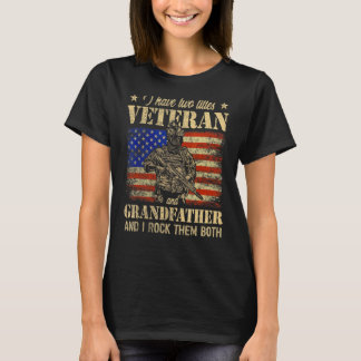 Ik heb een veteraan en opa Amerikaanse vlaggenvade T-shirt